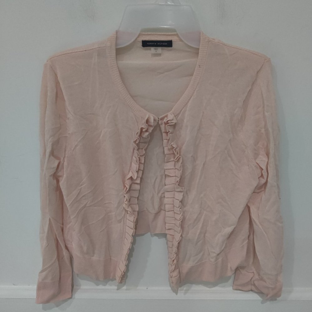NWoT Tommy Hilfiger Women's Sheer Open Front Cover Top Pink Size S $60 2A122